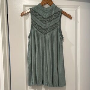 Anthropologie deletta green sleeveless top xxs fit loose can fit up to a medium